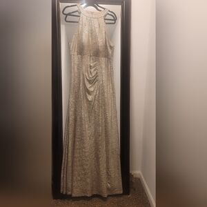 Alex Evenings Gold Halter Gown